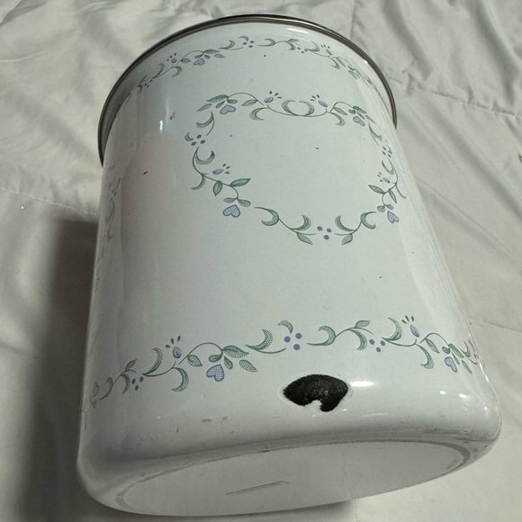 Cornell Enamel Utensil Spoon Holder Unique Floral Heart Scroll Design Thailand - Picture 3 of 9